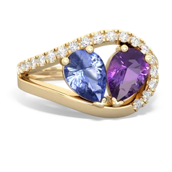 Tanzanite Nestled Heart Keepsake 14K Yellow Gold ring R5650