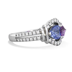 Tanzanite Art-Deco Keepsake 14K White Gold ring R5630