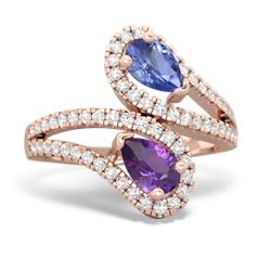 Tanzanite Diamond Dazzler 14K Rose Gold ring R3000