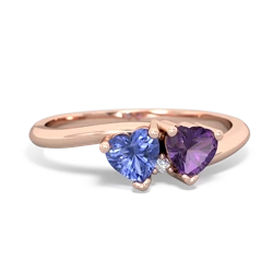 Tanzanite Sweethearts 14K Rose Gold ring R5260