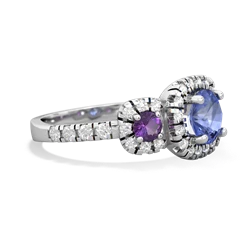 Tanzanite Regal Halo 14K White Gold ring R5350