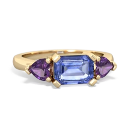 Tanzanite Three Stone 14K Yellow Gold ring R5235