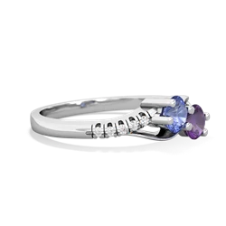 Tanzanite Infinity Pave Two Stone 14K White Gold ring R5285