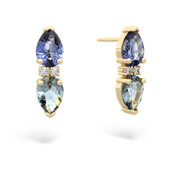 Tanzanite Bowtie Drop 14K Yellow Gold earrings E0865