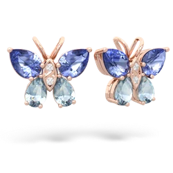 Tanzanite Butterfly 14K Rose Gold earrings E2215