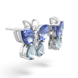 Tanzanite Butterfly 14K White Gold earrings E2215