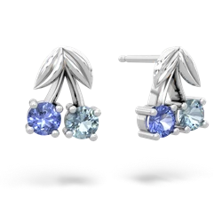 Tanzanite Sweet Cherries 14K White Gold earrings E7001