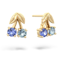 Tanzanite Sweet Cherries 14K Yellow Gold earrings E7001