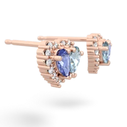 Tanzanite Halo 14K Rose Gold earrings E7008