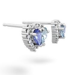 Tanzanite Halo 14K White Gold earrings E7008
