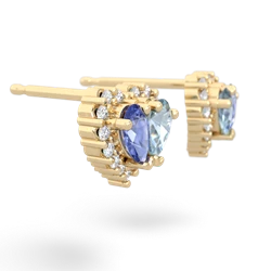 Tanzanite Halo 14K Yellow Gold earrings E7008