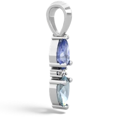 Tanzanite Bowtie Drop 14K White Gold pendant P0865