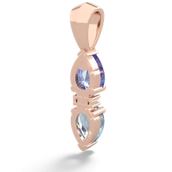 Tanzanite Bowtie Drop 14K Rose Gold pendant P0865