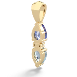 Tanzanite Bowtie Drop 14K Yellow Gold pendant P0865