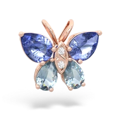 Tanzanite Butterfly 14K Rose Gold pendant P2215