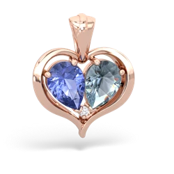 Tanzanite Two Become One 14K Rose Gold pendant P5330