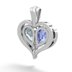 Tanzanite Two Become One 14K White Gold pendant P5330