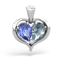 Tanzanite Two Become One 14K White Gold pendant P5330