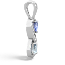 Tanzanite Diamond Infinity 14K White Gold pendant P5390