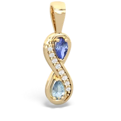 Tanzanite Diamond Infinity 14K Yellow Gold pendant P5390