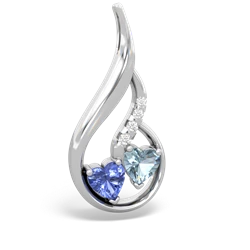 Tanzanite Keepsake Curves 14K White Gold pendant P5450