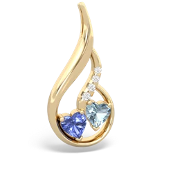 Tanzanite Keepsake Curves 14K Yellow Gold pendant P5450