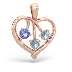 Tanzanite Glowing Heart 14K Rose Gold pendant P2233