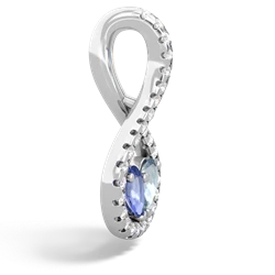 Tanzanite Pave Twist 'One Heart' 14K White Gold pendant P5360