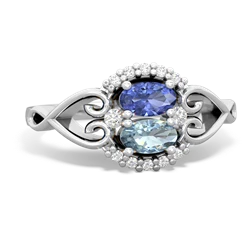 Tanzanite Love Nest 14K White Gold ring R5860