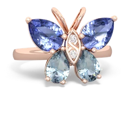 Tanzanite Butterfly 14K Rose Gold ring R2215