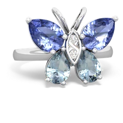 Tanzanite Butterfly 14K White Gold ring R2215