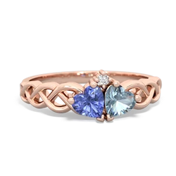 Tanzanite Heart To Heart Braid 14K Rose Gold ring R5870