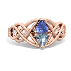 Tanzanite Keepsake Celtic Knot 14K Rose Gold ring R5300