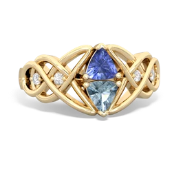 Tanzanite Keepsake Celtic Knot 14K Yellow Gold ring R5300