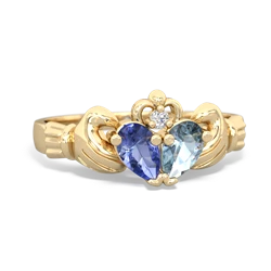 Tanzanite 'Our Heart' Claddagh 14K Yellow Gold ring R2388