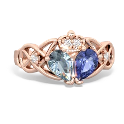 Tanzanite 'One Heart' Celtic Knot Claddagh 14K Rose Gold ring R5322