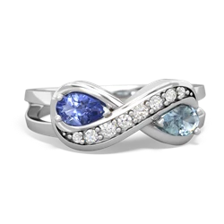 Tanzanite Diamond Infinity 14K White Gold ring R5390