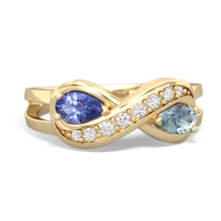 Tanzanite Diamond Infinity 14K Yellow Gold ring R5390