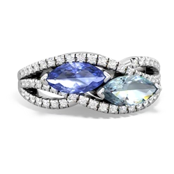 Tanzanite Diamond Rivers 14K White Gold ring R3070