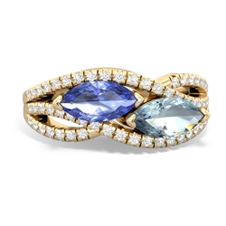 Tanzanite Diamond Rivers 14K Yellow Gold ring R3070