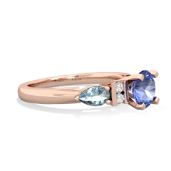 Tanzanite 6Mm Round Eternal Embrace Engagement 14K Rose Gold ring R2005