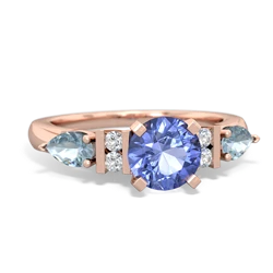 Tanzanite 6Mm Round Eternal Embrace Engagement 14K Rose Gold ring R2005