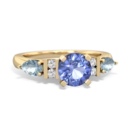 Tanzanite 6Mm Round Eternal Embrace Engagement 14K Yellow Gold ring R2005