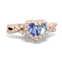 Tanzanite Diamond Twist 'One Heart' 14K Rose Gold ring R2640HRT