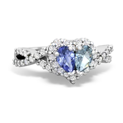 Tanzanite Diamond Twist 'One Heart' 14K White Gold ring R2640HRT