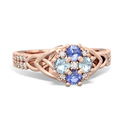 Tanzanite Celtic Knot Cluster Engagement 14K Rose Gold ring R26443RD