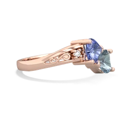 Tanzanite Snuggling Hearts 14K Rose Gold ring R2178