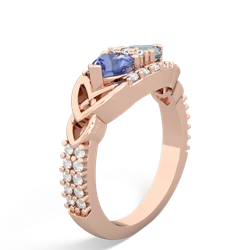 Tanzanite Sparkling Celtic Knot 14K Rose Gold ring R2645