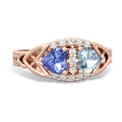 Tanzanite Sparkling Celtic Knot 14K Rose Gold ring R2645