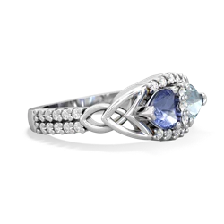 Tanzanite Sparkling Celtic Knot 14K White Gold ring R2645